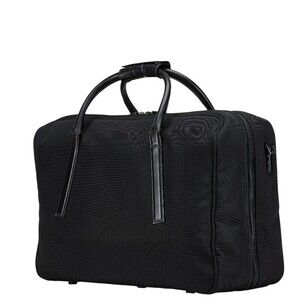Gucci Travel Leather Boston Bag Black Canvas